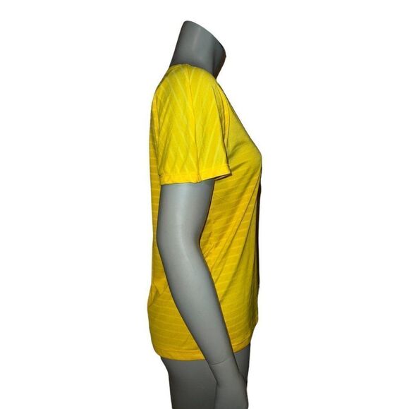 ID Ideology Bright Yellow Shadow Stripe T-Shirt Medium NWT - Picture 4 of 10